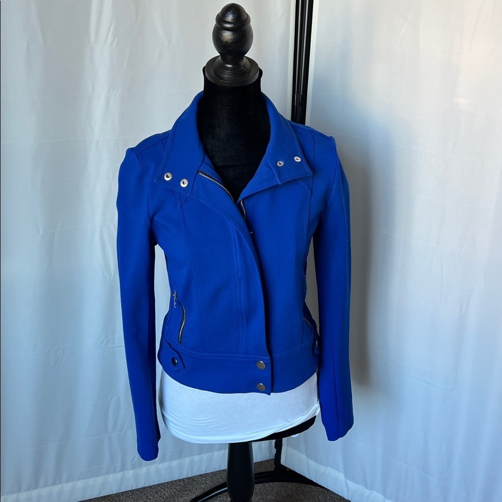 Cache Royal Blue Cropped Motto Jacket - Picture 2 of 8